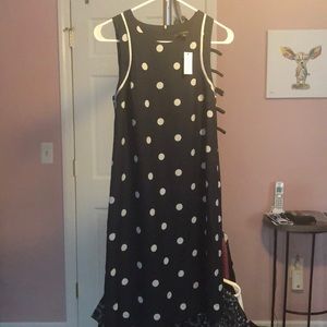 Polkadot white and blue banana republic sleeveless